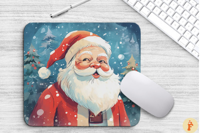 Watercolor Santa Christmas Mouse Pad