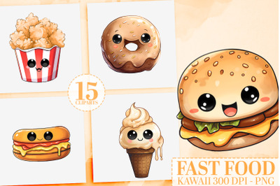 15 Kawaii Fast Food PNGs - Cute Cliparts