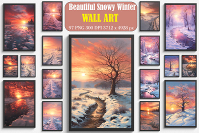 Beautiful Snowy Winter Wall Art