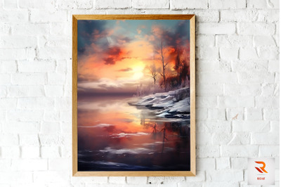 Painting Abstract Sunset Wall Art