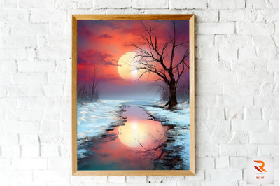 Painting Abstract Sunset Wall Art