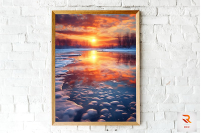 Painting Abstract Sunset Wall Art