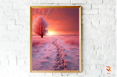 Beutiful Winter Snowy Scene Wall Art