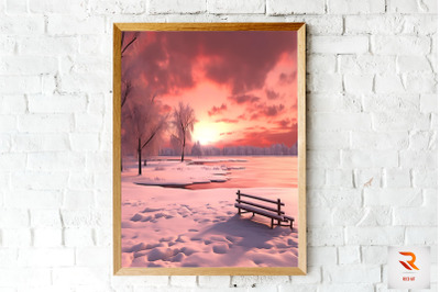 Beutiful Winter Snowy Scene Wall Art