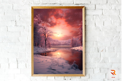 Beutiful Winter Snowy Scene Wall Art