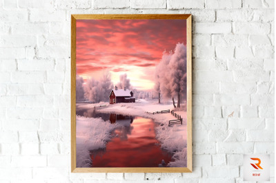 Beutiful Winter Snowy Scene Wall Art