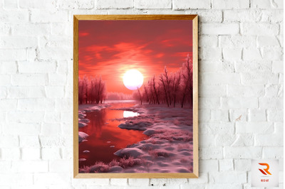 Beutiful Winter Snowy Scene Wall Art