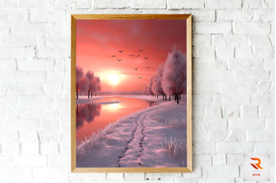 Beutiful Winter Snowy Scene Wall Art