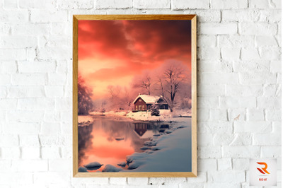 Beutiful Winter Snowy Scene Wall Art