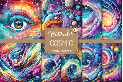 Cosmic - Watercolor Background Illustrations