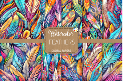 Feathers - Watercolor Background Textures