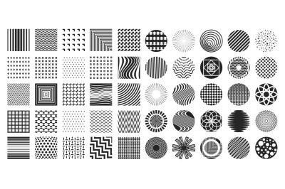 Square and round icons. Geometric shapes minimal style, abstract polyg