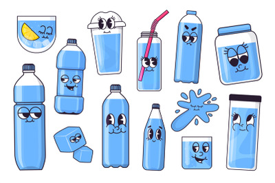 Water mascot. Cartoon drink water concept with eco friendly water bott