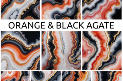 Agate Orange and Black
