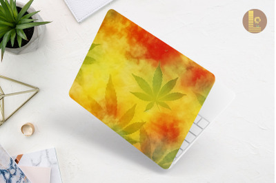 Cannabis-themed Tie Dye Laptop Skin