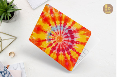 Orange Rainbow Tie Dye Laptop Skin