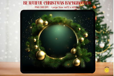 Mystical Christmas Wreath Backgrounds