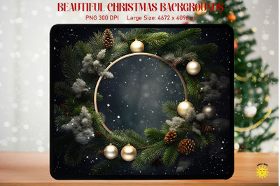 Mystical Christmas Wreath Backgrounds