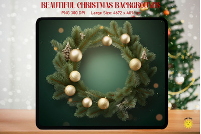 Mystical Christmas Wreath Backgrounds