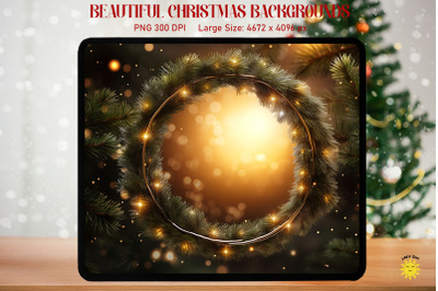 Mystical Christmas Wreath Backgrounds