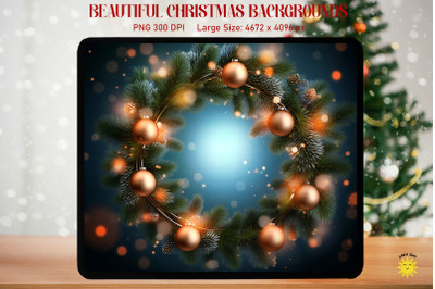 Mystical Christmas Wreath Backgrounds