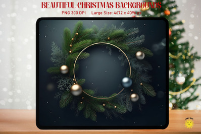 Mystical Christmas Wreath Backgrounds