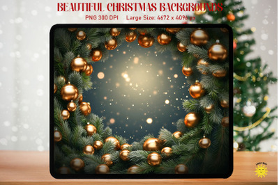 Mystical Christmas Wreath Backgrounds