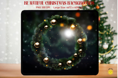 Mystical Christmas Wreath Backgrounds