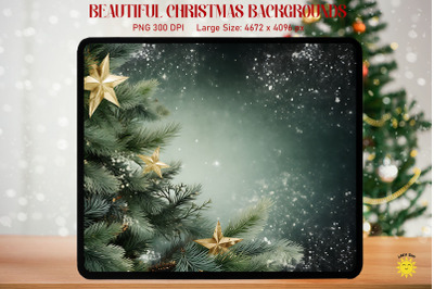 Fir Branches And Stars Xmas Backgrounds