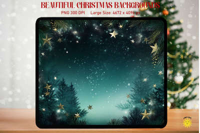 Fir Branches And Stars Xmas Backgrounds