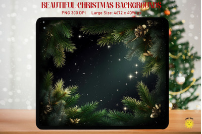 Fir Branches And Stars Xmas Backgrounds