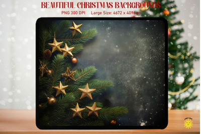 Fir Branches And Stars Xmas Backgrounds