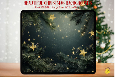 Fir Branches And Stars Xmas Backgrounds