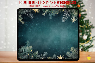 Fir Branches And Stars Xmas Backgrounds