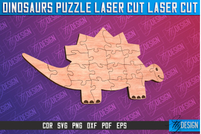 Dinosaurs Puzzle Laser Cut | Puzzle Game Laser Cut SVG Design