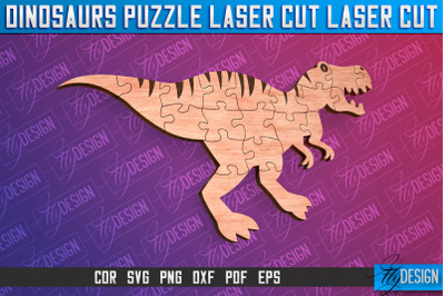 Dinosaurs Puzzle Laser Cut | Puzzle Game Laser Cut SVG Design