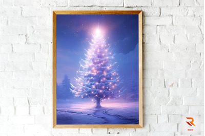 Snow Surrouded Christmas Tree Wall Art