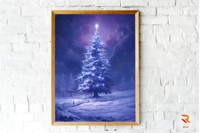 Snow Surrouded Christmas Tree Wall Art