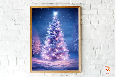 Snow Surrouded Christmas Tree Wall Art