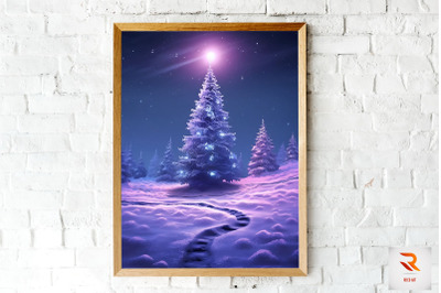 Snow Surrouded Christmas Tree Wall Art