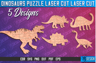 Dinosaurs Puzzle Laser Cut | Puzzle Game Laser Cut SVG Design&nbsp;
