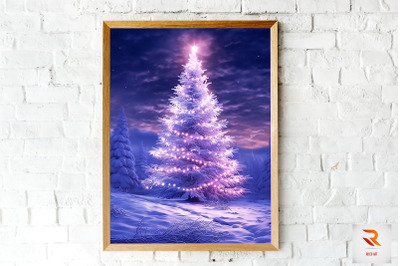 Snow Surrouded Christmas Tree Wall Art