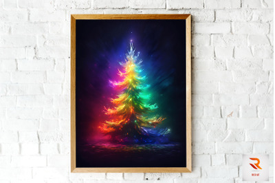 Colorful Radius Christmas Tree Wall Art