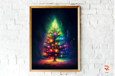 Colorful Radius Christmas Tree Wall Art