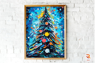 Colorful Radius Christmas Tree Wall Art