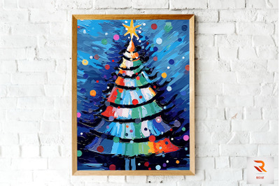 Colorful Radius Christmas Tree Wall Art