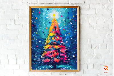 Colorful Radius Christmas Tree Wall Art