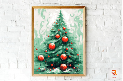 Watercolor Christmas Tree Wall Art