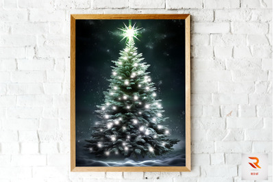 Bright And Colorful X-mas Tree Wall Art