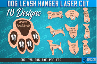 Dog Leash Hanger Laser Cut SVG | Laser Cut File | CNC Files